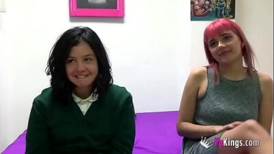 Two teens need a huge dick to teach them about sex